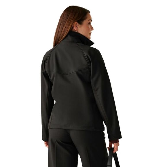 Regatta Ladies Uproar Softshell Wind Resistant Jacket / All Black - Picture 4 of 4